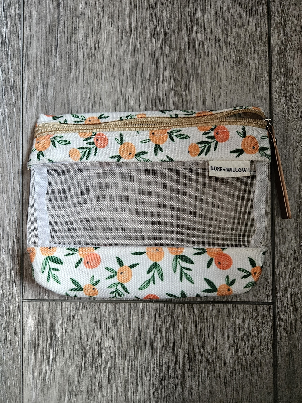 Luxe + Willow Orange Floral Mini Mesh Bag